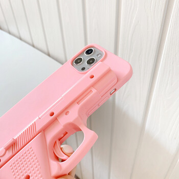 Θήκη κινητού τηλεφώνου Creative Toy Pistol Κατάλληλη για iPhone 12 Αποσυμπίεση και αστεία σκανδάλη που μπορεί να τραβήξει την προστατευτική θήκη iPhone11