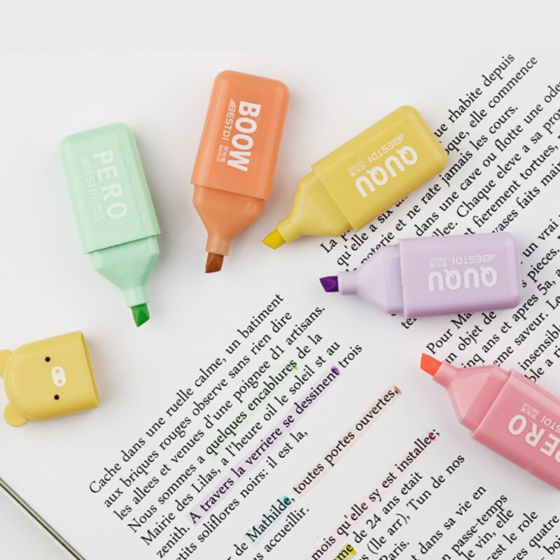 4/5/6 бр. Macaron Color Mini Highlighter Химикалки с мек връх Цветен маркер Химикалка Флуоресцентна химикалка Ученически офис консумативи Студентски канцеларски материали