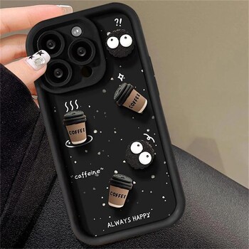 Θήκη τηλεφώνου για Xiaomi Redmi Note 13 Pro Plus 12 11 10 12S 11S 10S 9S 9 12C 10C 3D Cute Coffee Soft Liquid Silicone Back cover