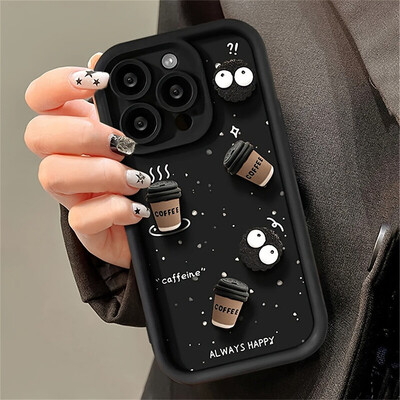 Telefonska torbica za Xiaomi Redmi Note 13 Pro Plus 12 11 10 12S 11S 10S 9S 9 12C 10C 3D Cute Coffee Stražnja maska od mekanog tekućeg silikona