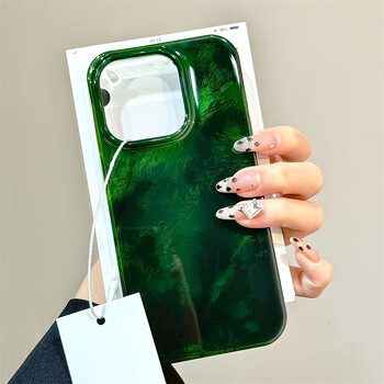 Θήκη τηλεφώνου Cute Gradient Laser Glacier Green Pattern για iPhone 11 12 13 14 15 16 Pro Max X XS 7 8 Plus Πολυτελές κάλυμμα αντικραδασμικό