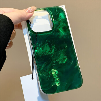 Θήκη τηλεφώνου Cute Gradient Laser Glacier Green Pattern για iPhone 11 12 13 14 15 16 Pro Max X XS 7 8 Plus Πολυτελές κάλυμμα αντικραδασμικό