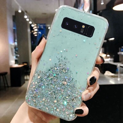 Μαλακή θήκη τηλεφώνου Bling Glitter για Samsung Galaxy note 8 N950F N950FD N950 N950W Πίσω κάλυμμα σιλικόνης για Samsung note8 Capa