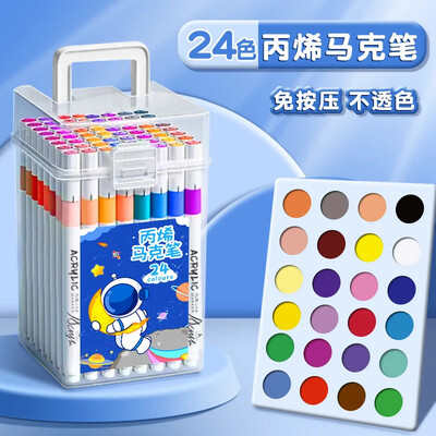 12/24/36/48/60 Prijenosni akrilni markeri za crtanje u boji DIY crtani crtani akrilni marker Kist za učenike vrtića