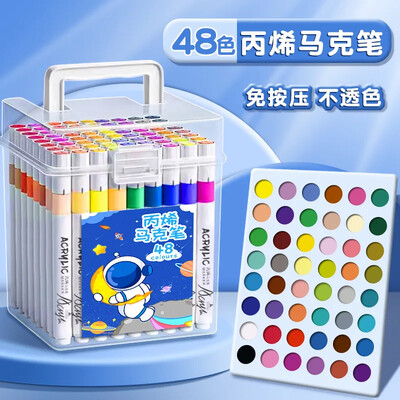 12/24/36/48/60 Prijenosni akrilni markeri za crtanje u boji DIY crtani crtani akrilni marker Kist za učenike vrtića