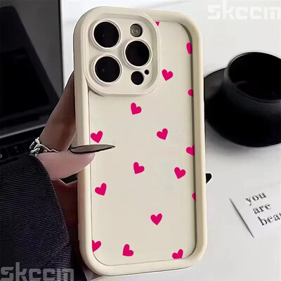 Telefonska torbica za iPhone 16 15 13 14 Pro Max 11 12 13 7 8 16 Plus XR X XS Max SE2022 Love Heart Print mat mekana maska otporna na udarce