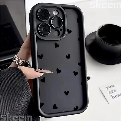 Telefonska torbica za iPhone 16 15 13 14 Pro Max 11 12 13 7 8 16 Plus XR X XS Max SE2022 Love Heart Print mat mekana maska otporna na udarce