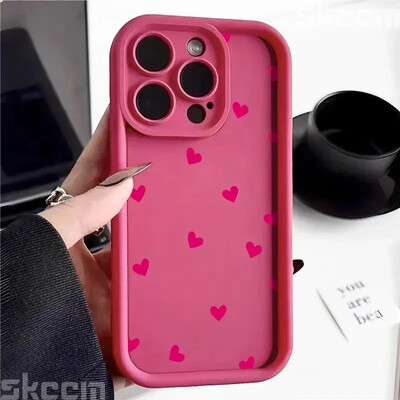 Telefonska torbica za iPhone 16 15 13 14 Pro Max 11 12 13 7 8 16 Plus XR X XS Max SE2022 Love Heart Print mat mekana maska otporna na udarce