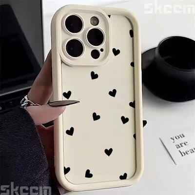 Telefonska torbica za iPhone 16 15 13 14 Pro Max 11 12 13 7 8 16 Plus XR X XS Max SE2022 Love Heart Print mat mekana maska otporna na udarce