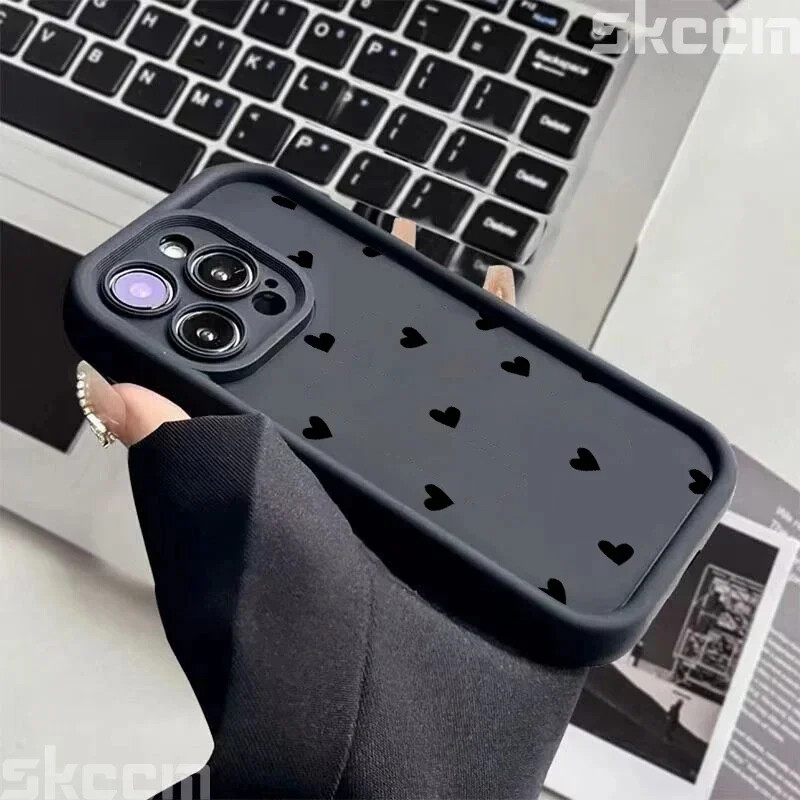 Telefonska torbica za iPhone 16 15 13 14 Pro Max 11 12 13 7 8 16 Plus XR X XS Max SE2022 Love Heart Print mat mekana maska otporna na udarce