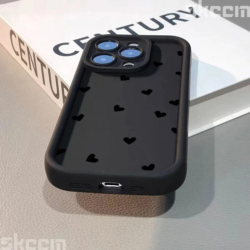 Telefonska torbica za iPhone 16 15 13 14 Pro Max 11 12 13 7 8 16 Plus XR X XS Max SE2022 Love Heart Print mat mekana maska otporna na udarce