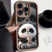 Panda pehme TPU ümbris iPhone 15 Pro Max ümbriste jaoks iPhone 16 13 14 11 12 7 8 Plus SE 15promax 15pro 16pro 16promax Cover Funda