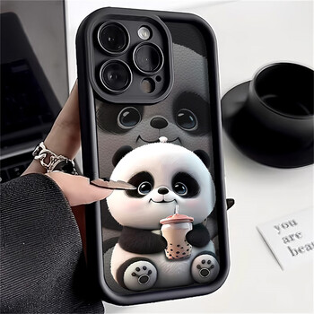 Θήκη Panda Soft TPU για iPhone 15 Pro Max Θήκες iPhone 16 13 14 11 12 7 8 Plus SE 15promax 15pro 16pro 16promax Κάλυμμα Funda