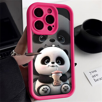 Θήκη Panda Soft TPU για iPhone 15 Pro Max Θήκες iPhone 16 13 14 11 12 7 8 Plus SE 15promax 15pro 16pro 16promax Κάλυμμα Funda