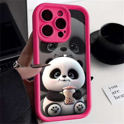 Panda pehme TPU ümbris iPhone 15 Pro Max ümbriste jaoks iPhone 16 13 14 11 12 7 8 Plus SE 15promax 15pro 16pro 16promax Cover Funda