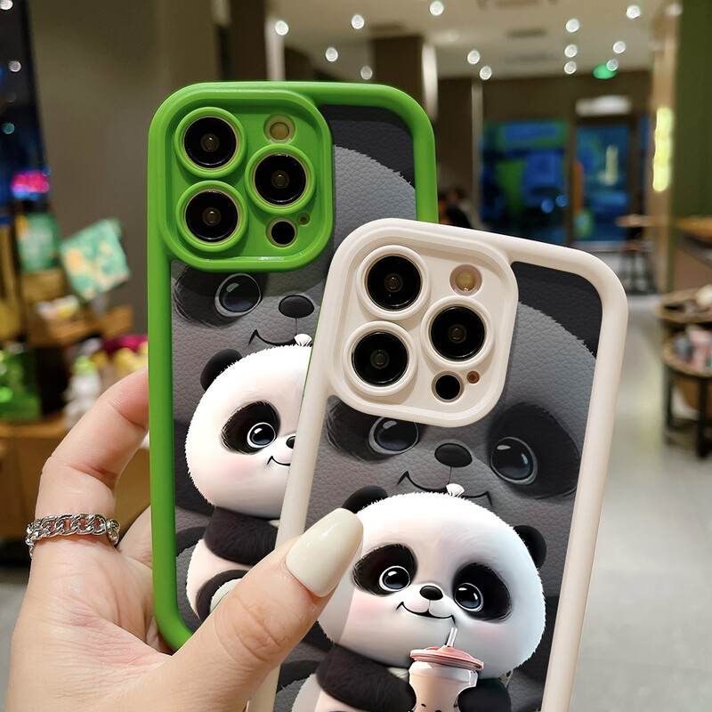Panda pehme TPU ümbris iPhone 15 Pro Max ümbriste jaoks iPhone 16 13 14 11 12 7 8 Plus SE 15promax 15pro 16pro 16promax Cover Funda