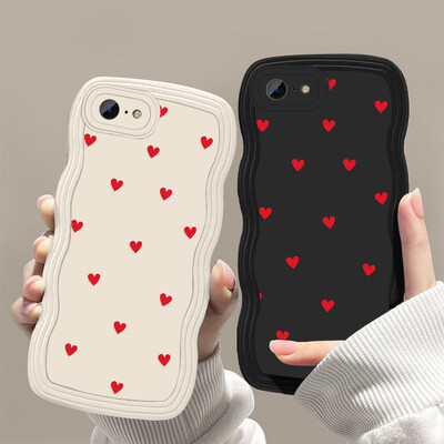 Love Heart Wave telefontok iPhone 8 Plus tokhoz iPhone SE 2020 6s 7 16 Pro Max 11 13 15 14 12 szilikon ütésálló burkolat Funda