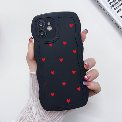 Θήκη τηλεφώνου Love Heart Wave για iPhone 8 Plus Θήκη iPhone SE 2020 6s 7 16 Pro Max 11 13 15 14 12 Σιλικόνη Αντικραδασμικό κάλυμμα Funda