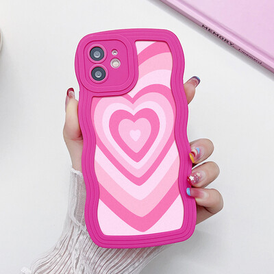 Θήκη τηλεφώνου Love Heart Wave για iPhone 8 Plus Θήκη iPhone SE 2020 6s 7 16 Pro Max 11 13 15 14 12 Σιλικόνη Αντικραδασμικό κάλυμμα Funda
