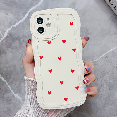 Θήκη τηλεφώνου Love Heart Wave για iPhone 8 Plus Θήκη iPhone SE 2020 6s 7 16 Pro Max 11 13 15 14 12 Σιλικόνη Αντικραδασμικό κάλυμμα Funda