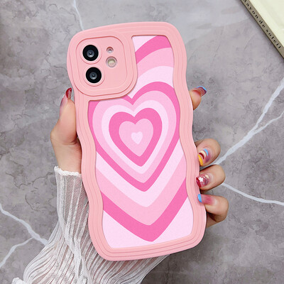 Θήκη τηλεφώνου Love Heart Wave για iPhone 8 Plus Θήκη iPhone SE 2020 6s 7 16 Pro Max 11 13 15 14 12 Σιλικόνη Αντικραδασμικό κάλυμμα Funda
