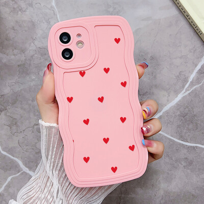 Θήκη τηλεφώνου Love Heart Wave για iPhone 8 Plus Θήκη iPhone SE 2020 6s 7 16 Pro Max 11 13 15 14 12 Σιλικόνη Αντικραδασμικό κάλυμμα Funda