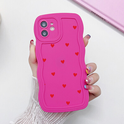 Θήκη τηλεφώνου Love Heart Wave για iPhone 8 Plus Θήκη iPhone SE 2020 6s 7 16 Pro Max 11 13 15 14 12 Σιλικόνη Αντικραδασμικό κάλυμμα Funda