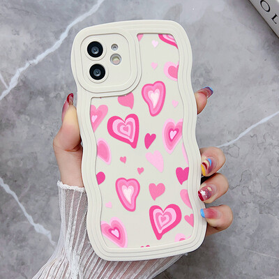 Θήκη τηλεφώνου Love Heart Wave για iPhone 8 Plus Θήκη iPhone SE 2020 6s 7 16 Pro Max 11 13 15 14 12 Σιλικόνη Αντικραδασμικό κάλυμμα Funda