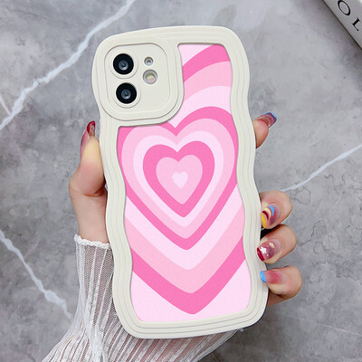 Θήκη τηλεφώνου Love Heart Wave για iPhone 8 Plus Θήκη iPhone SE 2020 6s 7 16 Pro Max 11 13 15 14 12 Σιλικόνη Αντικραδασμικό κάλυμμα Funda