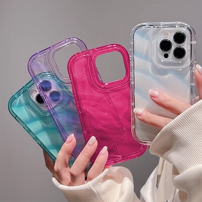 Luksuzna vodena futrola s valovitim uzorkom za Iphone 11 Cover Iphone 13 16 14 Pro Max 15 12 XR 7 8 Plus Xs SE 6 16promax 15Promax TPU Funda