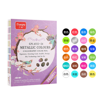 12/24 boje Metalni markeri Boje Olovke Dvoglavi umjetnički markeri za pisanje za papir, kamen, stakleni zid