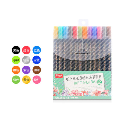 12/24 boje Metalni markeri Boje Olovke Dvoglavi umjetnički markeri za pisanje za papir, kamen, stakleni zid