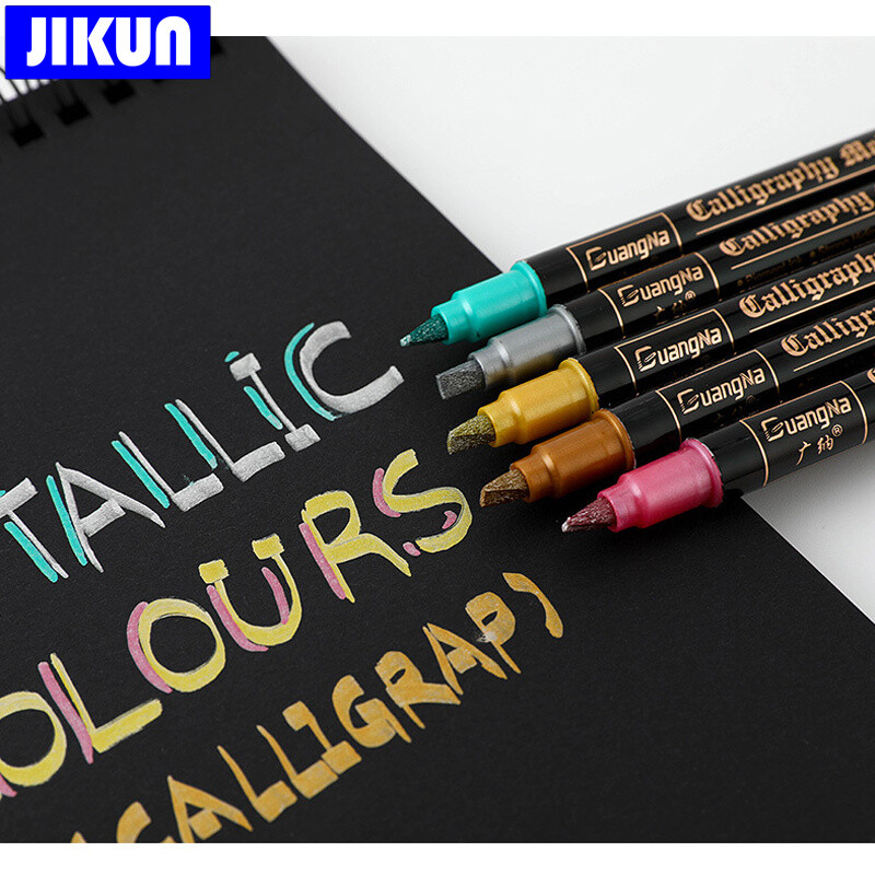 12/24 boje Metalni markeri Boje Olovke Dvoglavi umjetnički markeri za pisanje za papir, kamen, stakleni zid