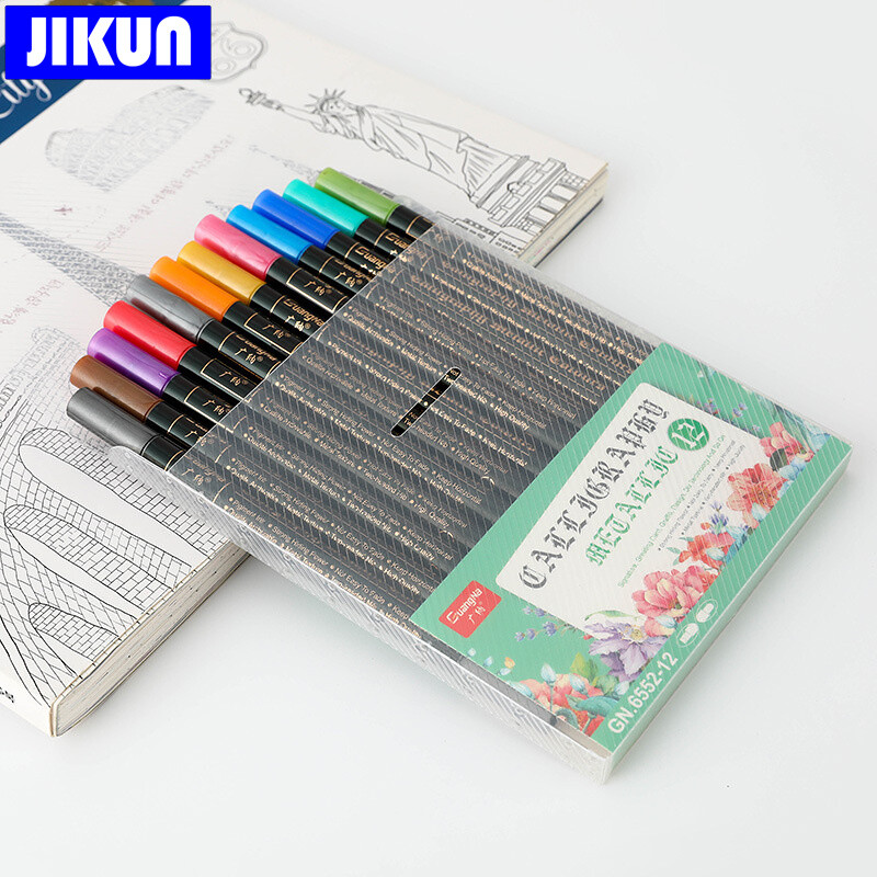 12/24 boje Metalni markeri Boje Olovke Dvoglavi umjetnički markeri za pisanje za papir, kamen, stakleni zid