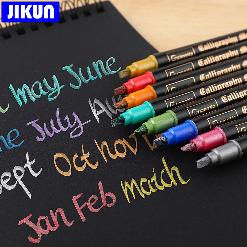 12/24 boje Metalni markeri Boje Olovke Dvoglavi umjetnički markeri za pisanje za papir, kamen, stakleni zid