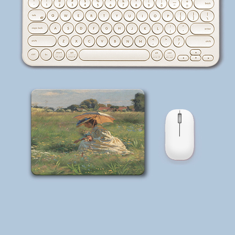 Podloga za miša u pastoralnom stilu, super mekana podloga od prirodne gume, mala svježa četvrtasta podloga za miš za prijenosno računalo, izravna tvornička prodaja