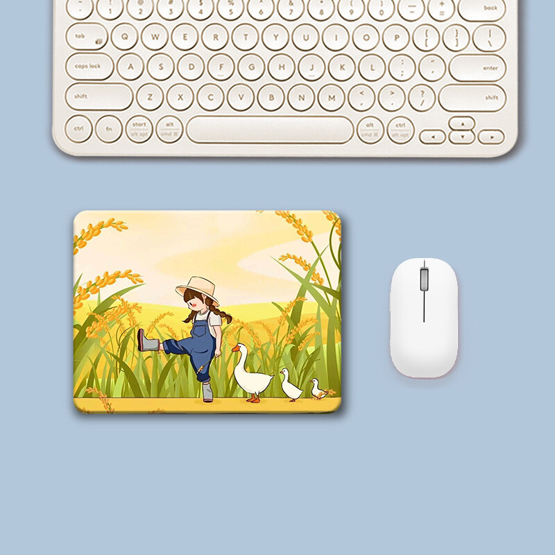 Podloga za miša u pastoralnom stilu, super mekana podloga od prirodne gume, mala svježa četvrtasta podloga za miš za prijenosno računalo, izravna tvornička prodaja