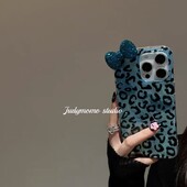 Šareni Leopard Blink Diamond Bowknot Luster Lining Phone Case za iPhone 16 15 14 Plus 13 Mini 12 Pro Max 11 7 8 SE X XS XR