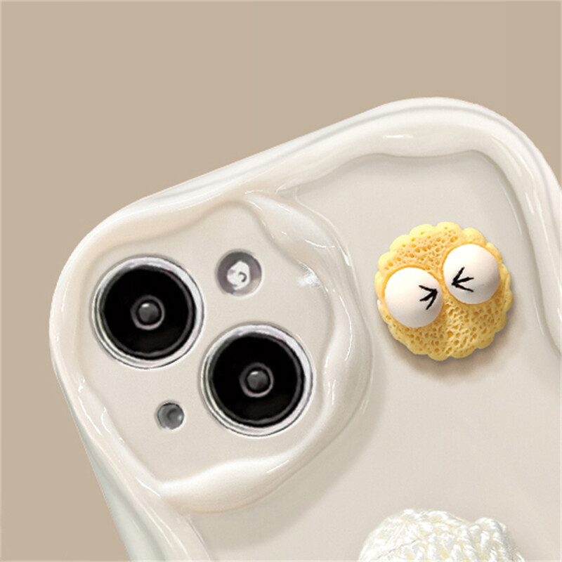 Korejska slatka 3D Fluffy Briquettes telefonska maska za iPhone 15 14 13 12 11 Pro MAX X XS XR 7 8 Plus SE 3 Girl Wavy Soft Plish Cover