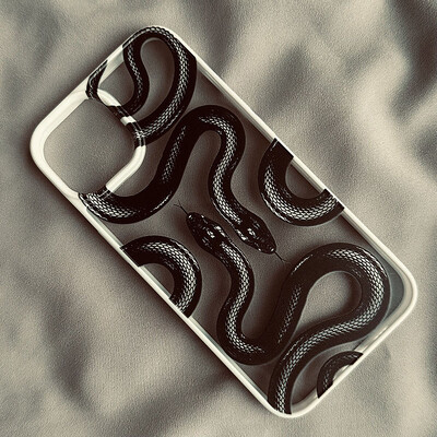 Telefono dėklas skirtas iPhone 16 15 Pro Max 14 13 12 11 Pro Max Mini SE X XR XS Pro 16 7 8 Plus Cool Black Snake King kietas skaidrus dangtelis