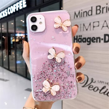 Πολυτελής 3D Butterfly Bling Glitter θήκη τηλεφώνου για Samsung A54 A55 A35 A24 A25 A15 A05 A05S A33 A34 A53 A73 A14 A13 A23 Μαλακό κάλυμμα