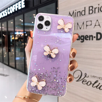 Πολυτελής 3D Butterfly Bling Glitter θήκη τηλεφώνου για Samsung A54 A55 A35 A24 A25 A15 A05 A05S A33 A34 A53 A73 A14 A13 A23 Μαλακό κάλυμμα