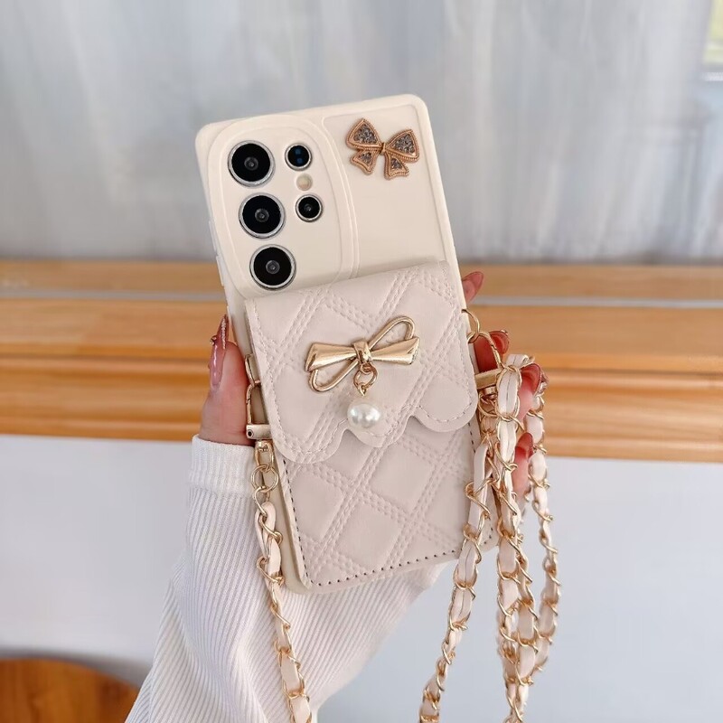 3D Bowknot Crossbody Card Holder Портфейл Калъф за телефон за Samsung Galaxy A06 A55 A35 A25 A15 A05S A05 A54 A53 A52S A52 A51 A50