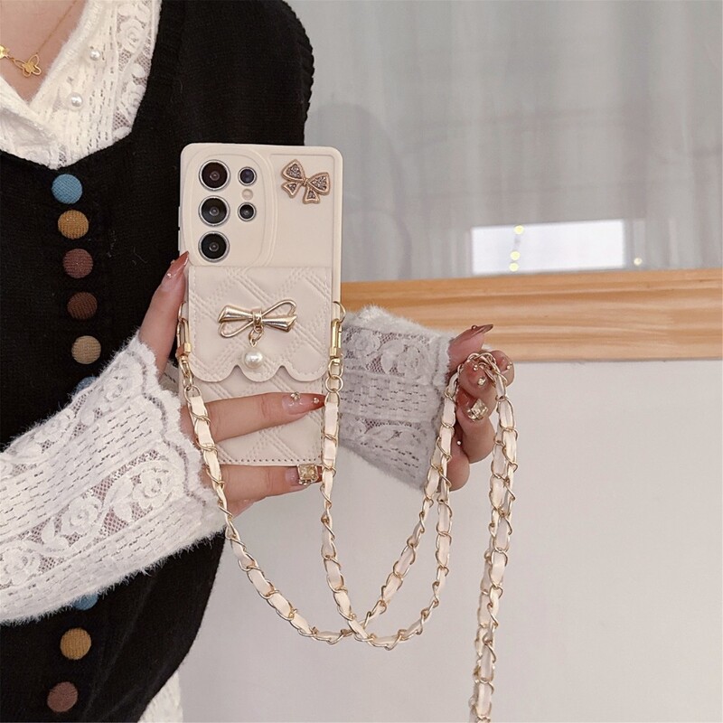 3D Bowknot Crossbody Card Holder Портфейл Калъф за телефон за Samsung Galaxy A06 A55 A35 A25 A15 A05S A05 A54 A53 A52S A52 A51 A50