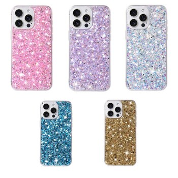 Θήκη τηλεφώνου Starry Glitter Pink Sequin για IPhone 16 15 14 13 12 11 Pro Max X XR 7 8 Plus SE2 Σκληρό κάλυμμα σιλικόνης κατά της πτώσης