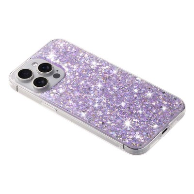 Starry Glitter Pink Sequin telefono dėklas, skirtas iPhone 16 15 14 13 12 11 Pro Max X XR 7 8 Plus SE2 kietas silikonas, apsaugantis nuo kritimo galinis dangtelis
