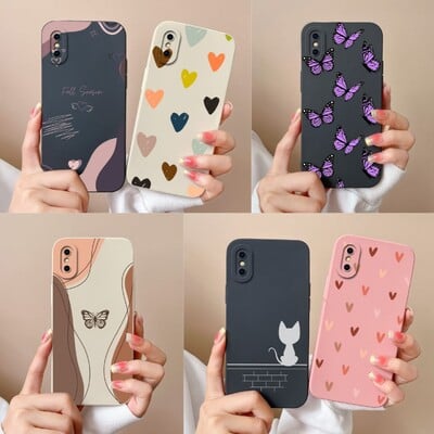 Για iPhone X XR XS Max Case Heart Soft Liquid Silicone Protection Camera Back Cover for Apple iPhoneX XR XSMax Funda For Girls