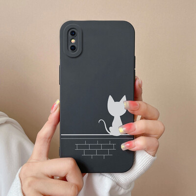 Skirtas iPhone X XR XS Max Case Heart minkštas skystas silikoninis fotoaparato apsauginis dangtelis Apple iPhoneX XR XSMax Funda For Girls