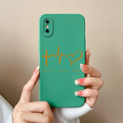 Skirtas iPhone X XR XS Max Case Heart minkštas skystas silikoninis fotoaparato apsauginis dangtelis Apple iPhoneX XR XSMax Funda For Girls