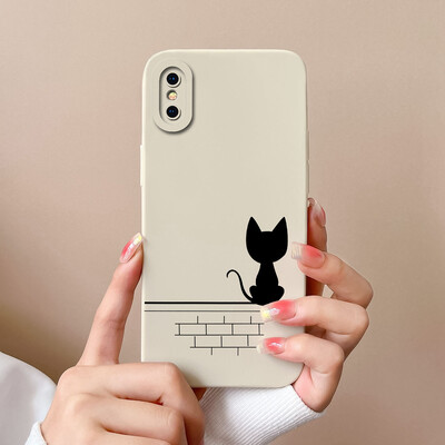 Skirtas iPhone X XR XS Max Case Heart minkštas skystas silikoninis fotoaparato apsauginis dangtelis Apple iPhoneX XR XSMax Funda For Girls